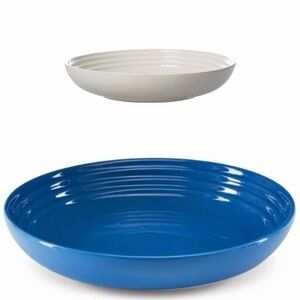 Le Creuset 22cm Pasta Bowls Set Of 4 Marseille Blue & White